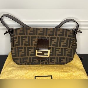 Fendi Tobacco Zucca Baguette Authentic